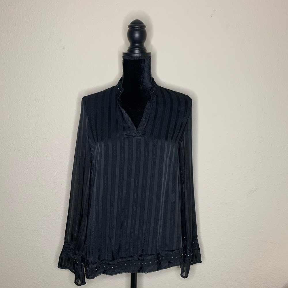 Zara Black Stripped Blouse